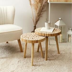 Σετ Τραπεζάκια Βοηθητικά Home Deco Factory με διαστάσεις 40x40cm και 35x35cm - ΜDF & Ξύλο - Aπόχρωση ξύλου - 2 τεμάχια
