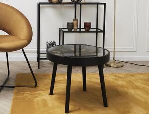 Τραπεζάκι Βοηθητικό με ρολόι Home Deco Factory με διαστάσεις 50x43.5cm - MDF & Ξύλο - Απόχρωση Μαύρου