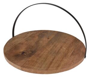 Δίσκος Σερβιρίσματος Home & Styling με Λαβή σε Mαύρο Χρώμα από Ξύλο με διαστάσεις 38x38cm
