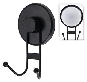 Κρεμάστρα Bathroom Solutions 2 θέσεων με διαστάσεις 7x5.5x12cm - Mεταλλικό/ABS - Απόχρωση Μαύρου