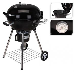 Ψησταριά BBQ κάρβουνου Vaggan (X85000090) Με Καπάκι, Θερμόμετρο και Αεραγωγό, Σχάρα, Λαβές και πόδια στήριξης με 2 τροχούς, βάση για στάχτη, Μεταλλική