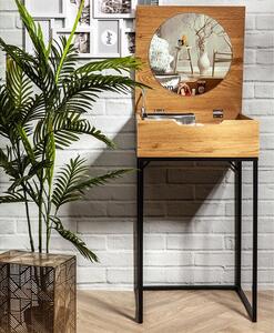 Κονσόλα Abbott Home Deco Factory με αποθηκευτικό χώρο, καθρέπτη και διαστάσεις 45x45x77cm - Aπόχρωση Ξύλου