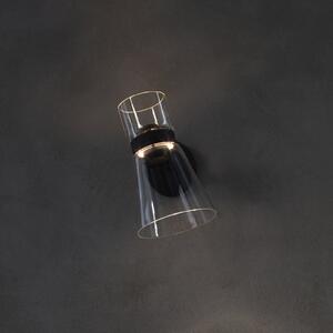 FLOS Φωτιστικό τοίχου LED Nocturne Cone, μαύρο, γυαλί, με ρυθμιζόμενη ένταση, ρυθμιζόμενος, Διαφανές, Σαλόνι / τραπεζαρία, Αλουμίνιο, σχεδιασμός