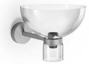 FLOS Φωτιστικό τοίχου LED Nocturne Bowl, ασημί, γυαλί, με ρυθμιζόμενη ένταση, ρυθμιζόμενος, Μεταλλικό, Διάδρομος, Αλουμίνιο, σχεδιασμός