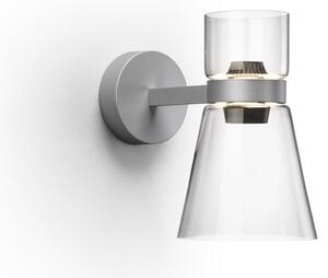 FLOS Φωτιστικό τοίχου LED Nocturne Cone, ασημί, γυαλί, με ρυθμιζόμενη ένταση, ρυθμιζόμενος, Μεταλλικό, Σαλόνι / τραπεζαρία, Αλουμίνιο, σχεδιασμός