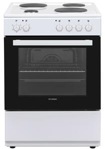 Κουζίνα Hyundai HCMU24V-7260ES/W με πολυλειτουργικό φούρνο, εμαγιέ εστίες, χωρητικότητα φούρνου 72L, 5 λειτουργίες ψησίματος και ενεργειακή κλάση Α