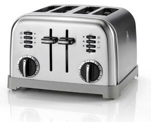 Φρυγανιέρα Cuisinart CPT180E με ισχύ 1800W και χωρητικότητα 4 φέτες ψωμιού - Inox