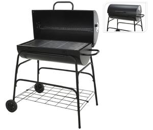 Ψησταριά BBQ κάρβουνου με βοηθητική επιφάνεια, ράφι αποθήκευσης και επιφάνεια ψησίματος 71x35cm