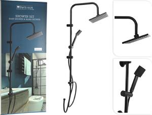 Στήλη Ντουζ Bathroom Solutions 2 εξόδων, με διαστάσεις 80x34cm - Matt Black