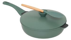 Τηγάνι sauté 5five με φριτέζα, σπάτουλα και διάμετρο 28cm - Olive Green