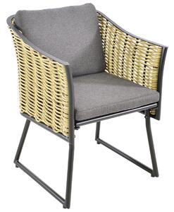 Καρέκλα κήπου Solamente Lesli Living από Αλουμίνιο/Wicker με αδιάβροχα μαξιλάρια και διαστάσεις 56x60x77cm