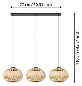 EGLO Amsfield 1 κρεμαστό φωτιστικό, τρίφωτο, μακρόστενο