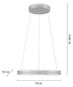 PURE LED κρεμαστό φωτιστικό E-Loop αλουμινίου Ø 70 cm Αλουμίνιο CCT