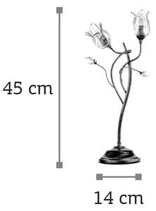 InLight Επιτραπέζιο φωτιστικό από οξυντέ μέταλλο κρύσταλλα και μελί γυαλί 2XG9 D:45cm (3324-Οξυντέ)