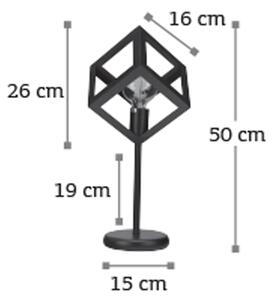 InLight Επιτραπέζιο φωτιστικό από μαύρο μέταλλο 1XE27 D:50cm (3442-BL)