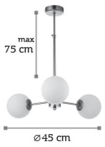 InLight Κρεμαστό φωτιστικό από χρυσό ματ μέταλλο και λευκή οπαλίνα 3XG9 D:45cm (5316-3)