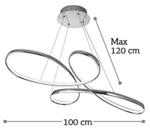 InLight Κρεμαστό φωτιστικό LED 56W 3CCT (by switch) από αλουμίνιο σε χρυσή ματ απόχρωση D:100cm (6151-GL)