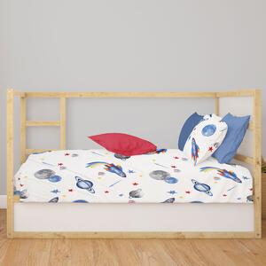 Σεντόνι Λίκνου (80x110) Dimcol Space Mission 184 White - Blue
