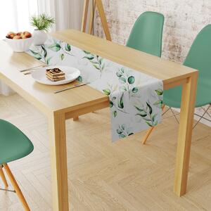 Αλέκιαστη Τραβέρσα (40x180) Dimcol Green Leaves 462 White-Green