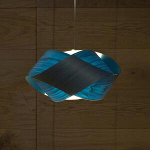 LZF LAMPS Κρεμαστό φωτιστικό Nut, μπλε/νικελίου, μήκος 42 cm, ξύλο, ρυθμιζόμενος, Μπλε, Σαλόνι / τραπεζαρία, Ξύλο, σχεδιασμός