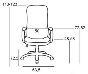 A8990 ΜΑΥΡO PU ΠΟΛΥΘΡΟΝΑ ΓΡΑΦΕΙΟΥ 63.5Χ72.5Χ48-113/58-123εκ