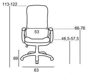 A8970 ΜΑΥΡΗ ΠΟΛΥΘΡΟΝΑ ΓΡΑΦΕΙΟΥ 63X69X48.5-113/57.5-122εκ