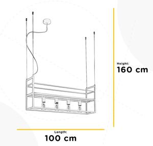 ONLI - Κρεμαστό φωτιστικό οροφής με ράφι JEFFER 4xE27/6W/230V λευκό