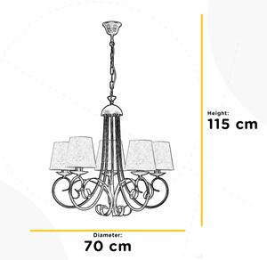 ONLI - Κρεμαστό φωτιστικό οροφής POMPEI 5xE14/6W/230V μπρονζέ