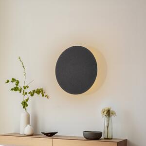 TK Lighting Φωτιστικό τοίχου Lunia New, μαύρο, Ø 30 cm, ρυθμιζόμενος, Μαύρο, Σαλόνι / τραπεζαρία, Μέταλλο