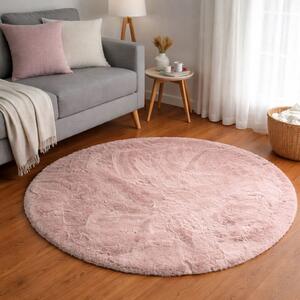Στρογγυλό Xαλί Γούνινο (Φ120) Ravelia Fluffy Pink