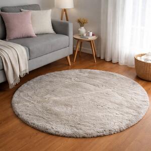 Στρογγυλό Xαλί Γούνινο (Φ100) Ravelia Fluffy Taupe