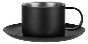 Φλυτζάνι Espresso 80ml + Πιατάκι Estia Tazzina Μαύρο 01-51402