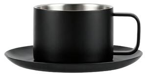 Φλυτζάνι Καφέ 250ml + Πιατάκι Estia Tazzina Μαύρο 01-51433
