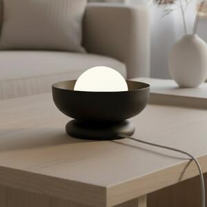 EMIBIG LIGHTING Λάμπα τραπεζιού Ozzy LN1, μαύρη, ατσάλι/γυαλί, ύψος 13 cm, G9, Μαύρο, Σαλόνι / τραπεζαρία, Μέταλλο, σύγχρονο