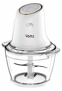 Πολυκόπτης Oliver Voltz Daisy OV51111W, 600W, 1 l, Γυάλινο μπολ, Διπλή λεπίδα, Παλμικό, Λευκό