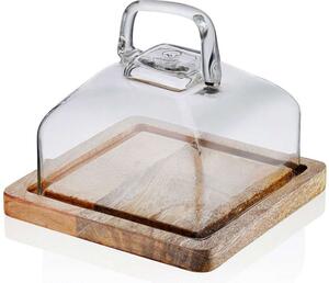 Τουρτιέρα Με Καπάκι 280TMA1928 13x17x17cm Clear-Natural Hermia