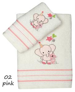 Βρεφικές Πετσέτες Σετ 2 Τεμ. Κεντητές - Sunshine Elephant 111-1-3 Pink 02