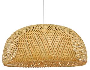 GloboStar® SAN TROPEZ 01627 Boho Κρεμαστό Φωτιστικό Πλέγμα Μονόφωτο 1 x E27 IP20 Μπεζ Ξύλο - Μ60 x Π60 x Υ29cm