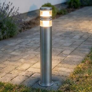 Lindby LED φως διαδρόμου Lanea, 60 cm, γκρι, ανοξείδωτο ατσάλι, IP44, Μεταλλικό, Ανοξείδωτος χάλυβας, σύγχρονο