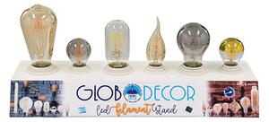 GloboStar® 99800 Stand Δειγματισμού Λαμπτήρων LED με 3 x E14 & 3 x E27 Ντουί με Καλώδιο 1,3 Μέτρα Διακόπτη On / Off GloboDecor