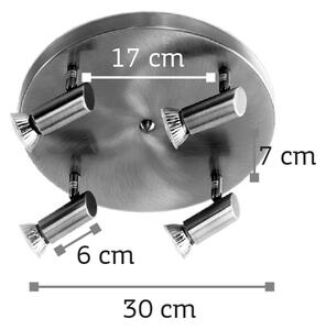 InLight Επιτοίχιο σποτ από μέταλλο σε οξυντέ απόχρωση 4XGU10 D:30cm (9075-4Φ-Οξυντέ)