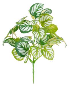 GloboStar® PEPEROMIA L.GREEN 78220 Τεχνητό Φυτό Πεπερόμια Αν.Πρ. - Μπουκέτο Διακοσμητικών Φυτών - Κλαδιών με Φύλλωμα Πράσινο - Κίτρινο - Λευκό Υ28cm