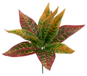 GloboStar® RED AGLAONEMA 78275 Τεχνητό Φυτό Αγλαόνημα Κοκκ. - Μπουκέτο Διακοσμητικών Φυτών - Κλαδιών με Φύλλωμα Πράσινο - Πορτοκαλί - Κόκκινο Υ27cm