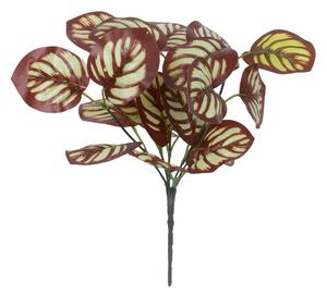 GloboStar® RED PEPEROMIA 78297 Τεχνητό Φυτό Πεπερόμια Κοκκ. - Μπουκέτο Διακοσμητικών Φυτών - Κλαδιών με Φύλλωμα Κόκκινο - Λευκό Υ30cm