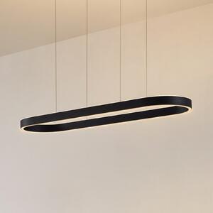 Lucande Smart LED κρεμαστό φωτιστικό Melinay, μαύρο, CCT, Tuya, ρυθμιζόμενος, Μαύρο, Σαλόνι / τραπεζαρία, Αλουμίνιο, σύγχρονο