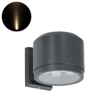 GloboStar® WALLLIGHT-GONA 90483 Φωτιστικό Τοίχου - Απλίκα LED 24W 2160lm 5° DC 24V Αδιάβροχο IP67 Μ13 x Π16.5 x Υ5cm Θερμό Λευκό 2700K - Γκρι Ανθρακί - 3 Years Warranty