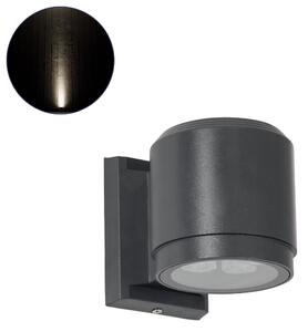 GloboStar® WALLLIGHT-SONA 90482 Φωτιστικό Τοίχου - Απλίκα LED 12W 1140lm 5° DC 24V Αδιάβροχο IP67 Μ9.5 x Π13 x Υ11cm Φυσικό Λευκό 4500K - Γκρι Ανθρακί - 3 Years Warranty