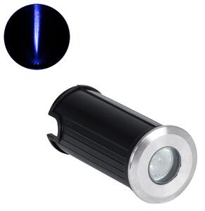 GloboStar® UNDERGROUND-GENA 90199 Χωνευτό Φωτιστικό Σποτ Δαπέδου LED 1W 80lm 5° DC 24V Αδιάβροχο IP68 Φ3 x Υ6cm Μπλε - Ανοξείδωτο Ατσάλι - 3 Years Warranty