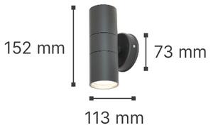 It-Lighting Ouachita 2xGU10 Outdoor Up-Down Wall Lamp Anthracite D15.2cmx11.3cm (80200644)