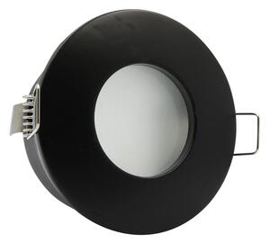 InLight Χωνευτό σποτ από μαύρο μέταλλο 1XGU10 IP44 D:8cm (Χ0008-BL)